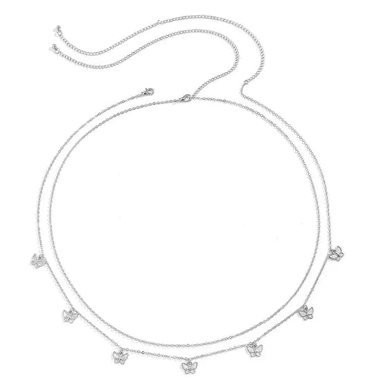 Transparent Rhinestone Waist Chain