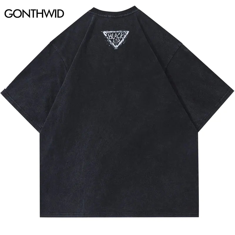 Vintage Punk Oversized Graphic T-Shirt for Men