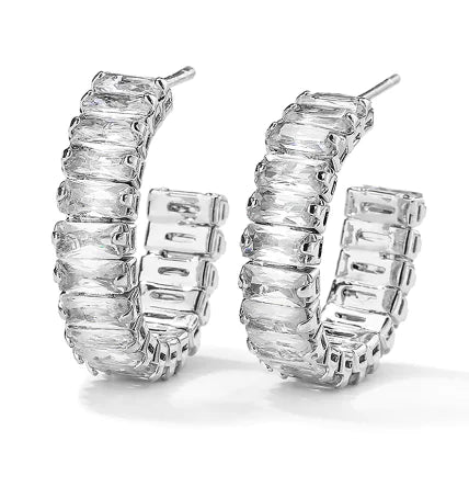 Korean Style Circular Diamond Earrings for Urban Girls