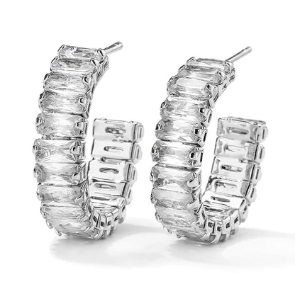 Korean Style Circular Diamond Earrings for Urban Girls