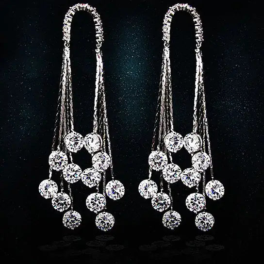 Raindrops Earrings Raining Diamond Crystals