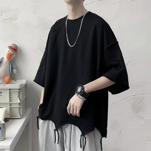 Vintage Distressed Streetwear Oversized Sweatshirt