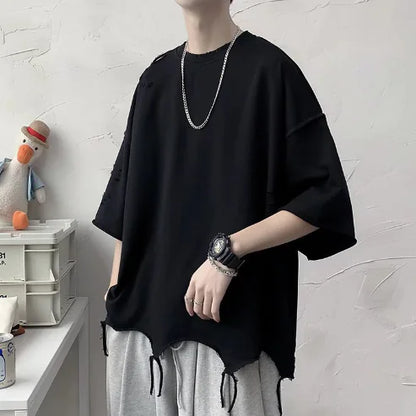 Vintage Distressed Streetwear Oversized Sweatshirt