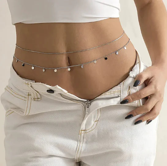 Transparent Rhinestone Waist Chain