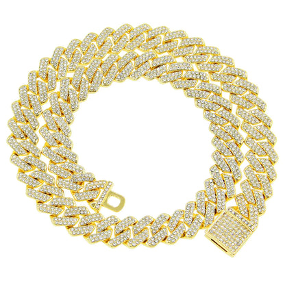Men's Hip-Hop Diamond Cuban Link Necklace (Bold Style)