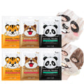 Evolvique 6 Pcs Animal Character Sheet Masks - Hydrating Face Masks Skincare - Sto-cking Stu-ffers for Women - Face Mask Skin Care - Teen Girl Gifts - Spa Party Moisturizing Facial mask