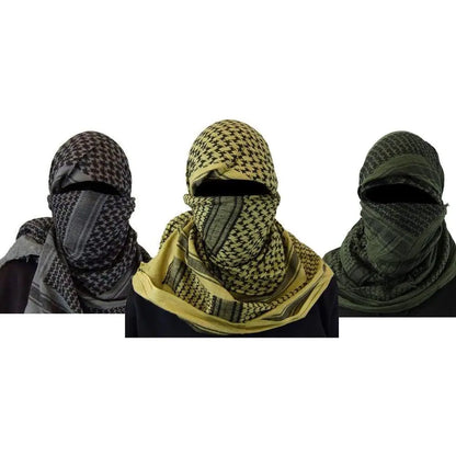 QUALITY Maddog Shemagh Tactical Desert Scarf Paintball Airsoft - Variety 3-Pack