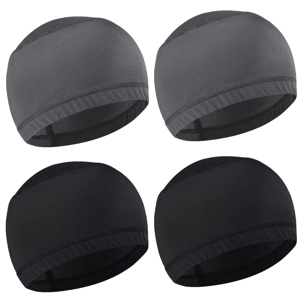 4Pcs Men Cooling Skull Cap Helmet Liner Sweat Wicking Beanie Head Wrap Bicycle Hard Hat Motorcycle Football Cycling Running Hats Caps Women