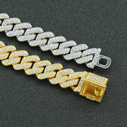 Men's Hip-Hop Diamond Cuban Link Necklace (Bold Style)