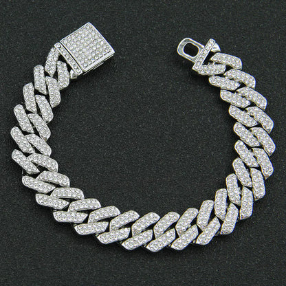 Men's Hip-Hop Diamond Cuban Link Necklace (Bold Style)
