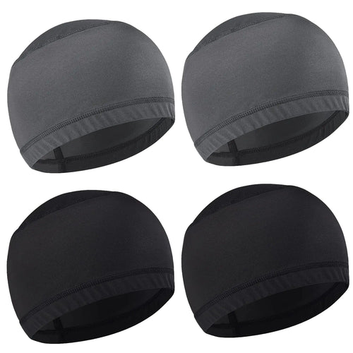 4Pcs Men Cooling Skull Cap Helmet Liner Sweat Wicking Beanie Head Wrap Bicycle Hard Hat Motorcycle Football Cycling Running Hats Caps Women