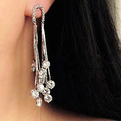 Raindrops Earrings Raining Diamond Crystals