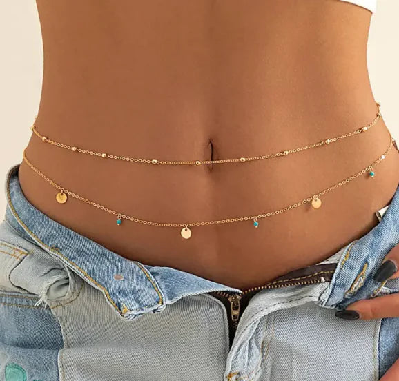 Transparent Rhinestone Waist Chain