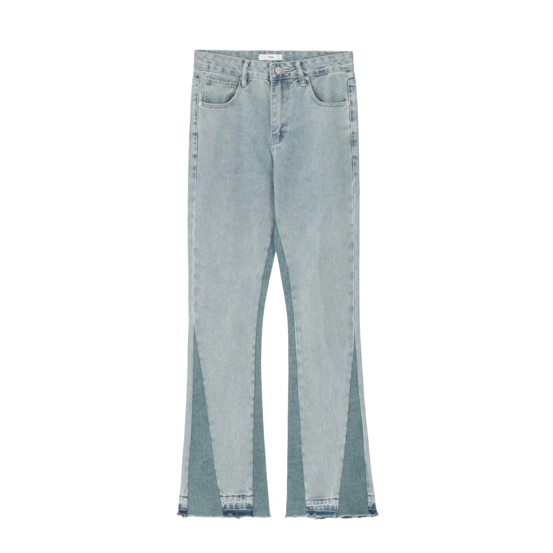 American High Street Patchwork Micro Flare Jeans