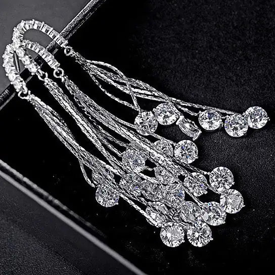 Raindrops Earrings Raining Diamond Crystals