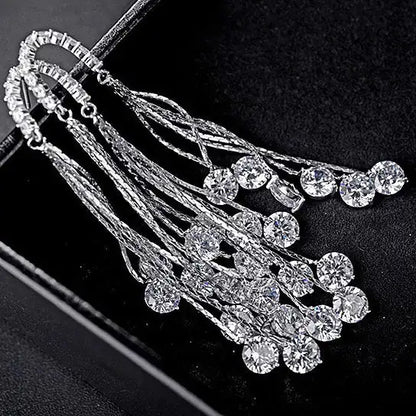 Raindrops Earrings Raining Diamond Crystals