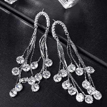 Raindrops Earrings Raining Diamond Crystals