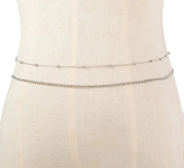 Transparent Rhinestone Waist Chain