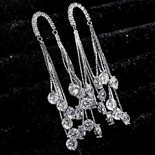 Raindrops Earrings Raining Diamond Crystals
