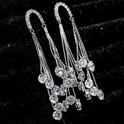 Raindrops Earrings Raining Diamond Crystals