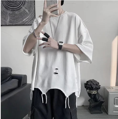 Vintage Distressed Streetwear Oversized Sweatshirt