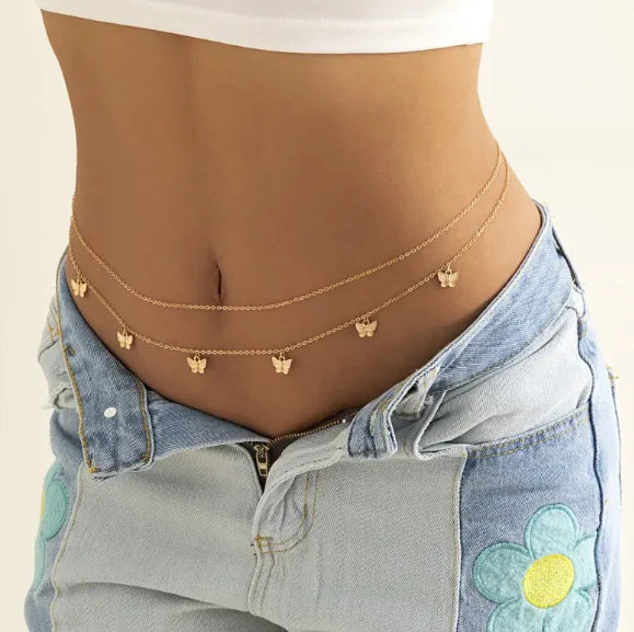 Transparent Rhinestone Waist Chain